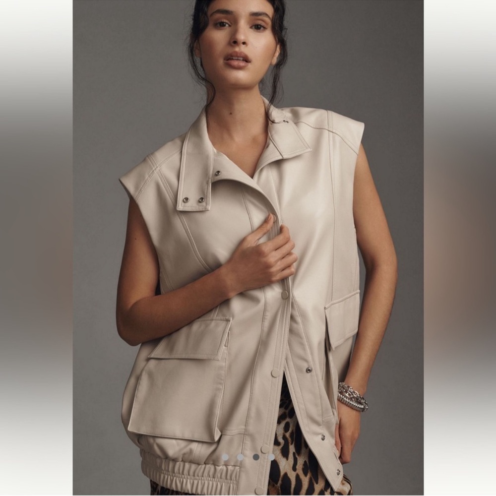Pilcro vegan leather oversized vest